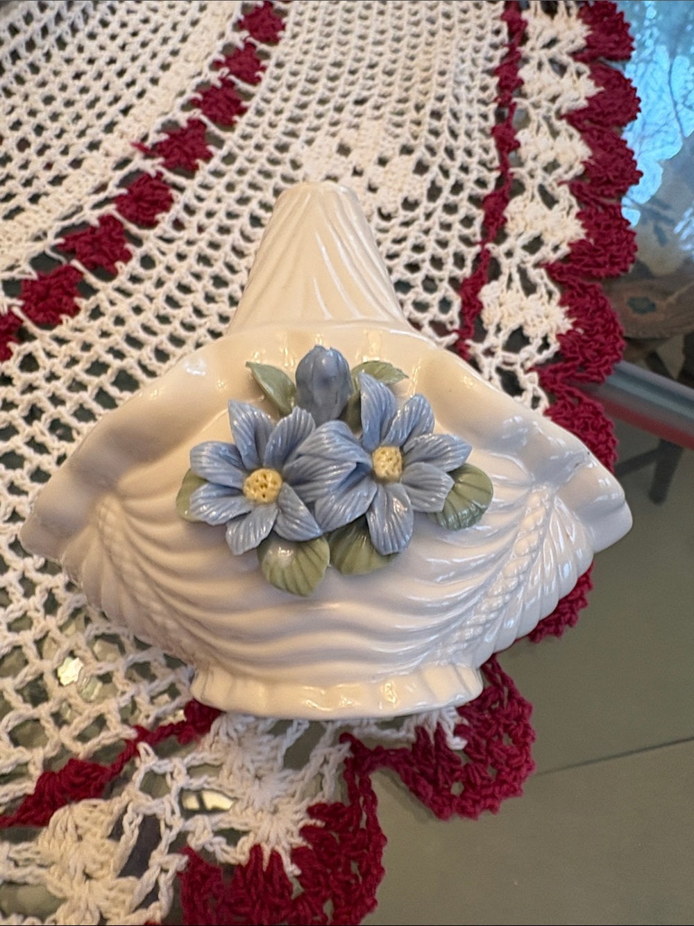 💙 Floral Ceramic Basket 🧺